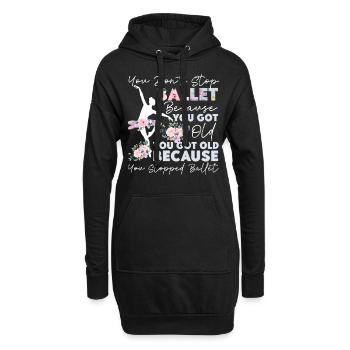 Ballet Dancer Dance Girl Ballerina - Hoodie-Kleid - Schwarz - Vorne