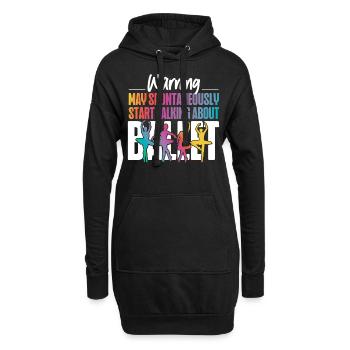 Ballet Dancer Dance Girl Ballerina - Hoodie-Kleid - Schwarz - Vorne