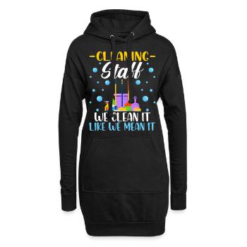 Cleaning Staff - Hoodie-Kleid - Schwarz - Vorne