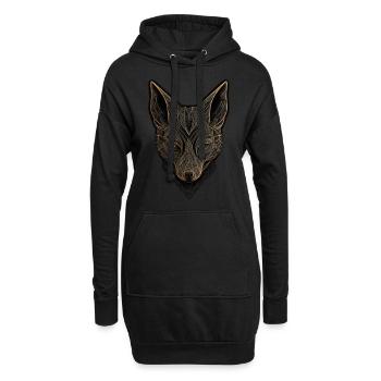 Fuchs Kunst Kunstwerk Geschenk Tierliebhaber Motiv - Hoodie-Kleid - Schwarz - Vorne