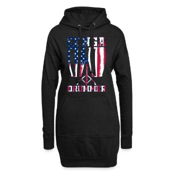 Conga US Flag Conga Player Conga Musicien Conga Dr - Sweat-shirt à capuche long Femme - noir - Devant