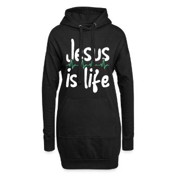 Jésus est la vie Leçon biblique Chrétien - Sweat-shirt à capuche long Femme - noir - Devant