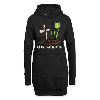 Mit Dem Glauben Wachsen Das Kreuz Christi Pflanzt - Hoodie-Kleid - Schwarz - Vorne