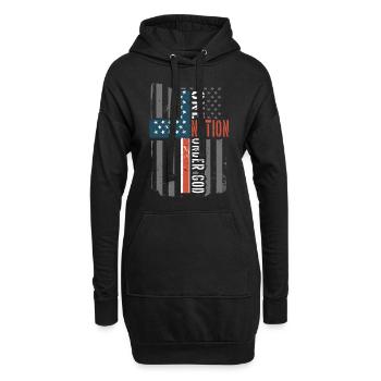 Une nation sous le drapeau américain - Sweat-shirt à capuche long Femme - noir - Devant