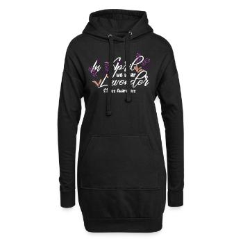 Im April Tragen Wir Lavendel - Die Blume Des - Hoodie-Kleid - Schwarz - Vorne