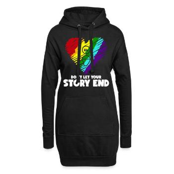 Life Matters Ne laissez pas votre histoire mettre fin au stress - Sweat-shirt à capuche long Femme - noir - Devant