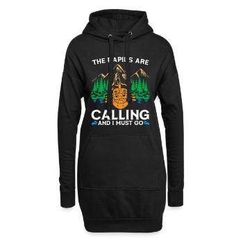 Rafting The Rapids Are Calling White Water Rafting - Hoodie Dress - black - Front