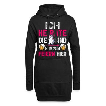 Frauen JGA Braut T-Shirt Junggesellinnenabschied - Hoodie-Kleid - Schwarz - Vorne