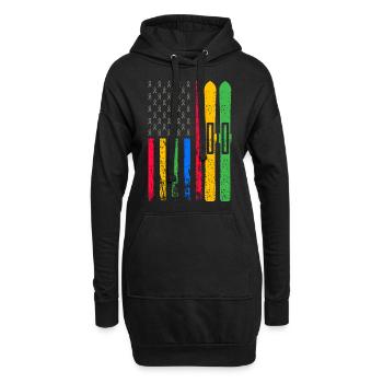 American sports flag - Hoodie Dress - black - Front