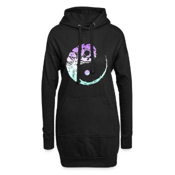 Yin Yang Bonsaï Jardinage Japonais Zen Buddhi - Sweat-shirt à capuche long Femme - noir - Devant