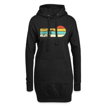 Triathlon Swim Bike Run Retro Training Triathletes - Hoodie-Kleid - Schwarz - Vorne