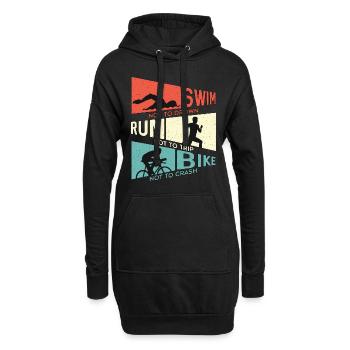 Triathlon Natation Ne Pas Se noyer Course Compétition - Sweat-shirt à capuche long Femme - noir - Devant