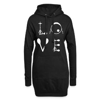 Love Drums Drum Player Drummer Musician - Hoodie-Kleid - Schwarz - Vorne