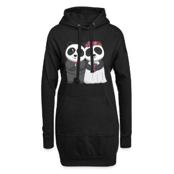 Hochzeitstag Pandabär Zoowärter Wildlife Tier - Hoodie-Kleid - Schwarz - Vorne