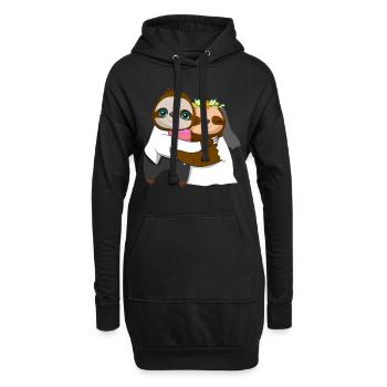 Le jour du mariage Married Sloth Whisperer - Sweat-shirt à capuche long Femme - noir - Devant
