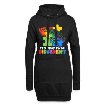 Es Ist Okay, Anders Zu Sein Wildlife Autism - Hoodie-Kleid - Schwarz - Vorne