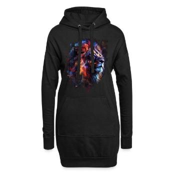 Leo Afrique Artwork Cadeau Animal Motif Animal Fun - Sweat-shirt à capuche long Femme - noir - Devant