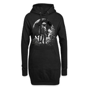 Dessin d’astronaute Motif de cadeau spatial - Sweat-shirt à capuche long Femme - noir - Devant