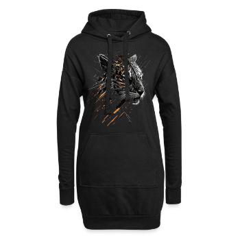 Tiger Tiere Geschenk Mann Kunst Bunt Tiermotiv - Hoodie-Kleid - Schwarz - Vorne