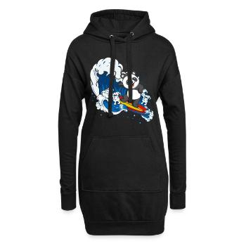 Zookeeping Surfen Wildtiere Tier Pandabär Surfen - Hoodie-Kleid - Schwarz - Vorne