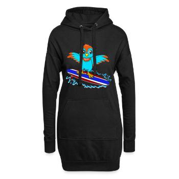 Surf Animal Oiseaux Amoureux Ornithologie Oiseau - Sweat-shirt à capuche long Femme - noir - Devant