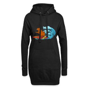 Surfing Animal Capybara Whisperer Cavy Rodent - Sweat-shirt à capuche long Femme - noir - Devant