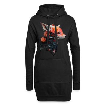 Fuchs Tierliebhaber Tierisch Tier Geschenkidee - Hoodie-Kleid - Schwarz - Vorne