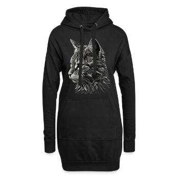 Chat Cadeau Femme Chat Motif Chats Animaux - Sweat-shirt à capuche long Femme - noir - Devant