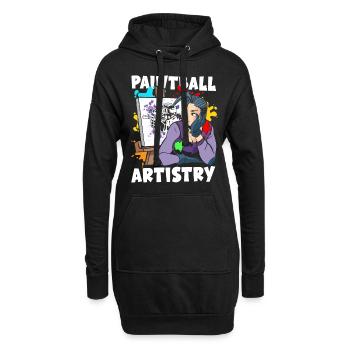 Paintball Artistik Malerei Dekoration Teamsport - Hoodie-Kleid - Schwarz - Vorne