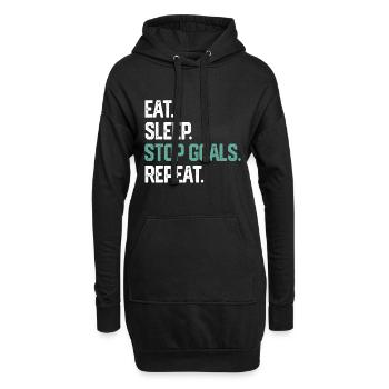 MANGER DORMIR ARRÊTER LES BUTS RÉPÉTER idée Goalie Soccer Hoc - Sweat-shirt à capuche long Femme - noir - Devant
