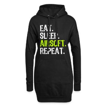Manger Dormir Airsoft Répéter Air-Soft Drôle - Sweat-shirt à capuche long Femme - noir - Devant