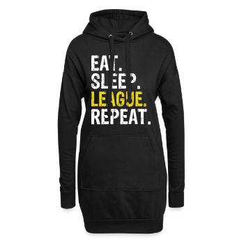 Eat Sleep League Repeat Sports Game Gaming Geschenk - Hoodie-Kleid - Schwarz - Vorne
