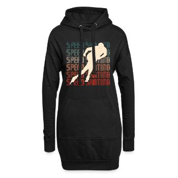 Speed Skating Winter Sports Short Track Skating - Hoodie-Kleid - Schwarz - Vorne