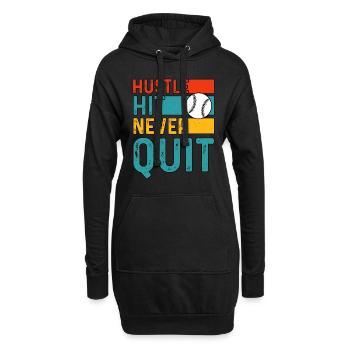Hustle Hit Never Quit Baseball - Sweat-shirt à capuche long Femme - noir - Devant