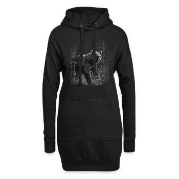 Bär Geschenk Tiere Braunbär Wald Wildtiere - Hoodie-Kleid - Schwarz - Vorne