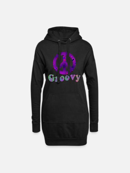 Hippie Gift Acidhead Flowerpower Hippi Hippy - Hoodie Dress - black
