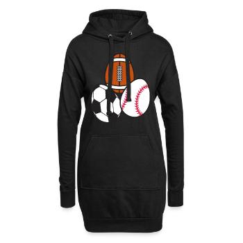 Football américain Fußball Sport Baseball - Sweat-shirt à capuche long Femme - noir - Devant