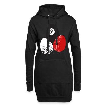 Queue Sport Billard Cricket Golf Ostereier Bälle - Hoodie-Kleid - Schwarz - Vorne