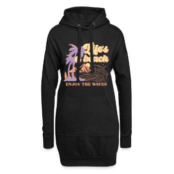 Das Leben ist ein Strand Genießen Sie die Wellen Sommer - Hoodie-Kleid - Schwarz - Vorne