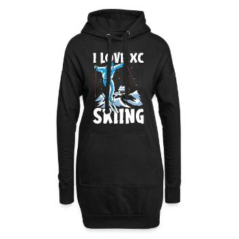 Cross Country Skiing I Love XC Skiing Winter Sport - Hoodie-Kleid - Schwarz - Vorne