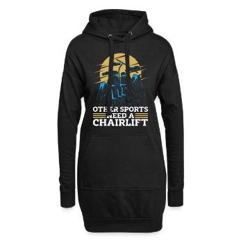 Cross Country Skiing Other Sports Need Ski Racing - Hoodie-Kleid - Schwarz - Vorne