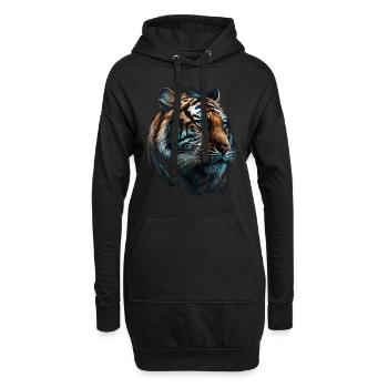 Tiger Kunst Geschenk Geburtstagsgeschenk Tiere - Hoodie-Kleid - Schwarz - Vorne