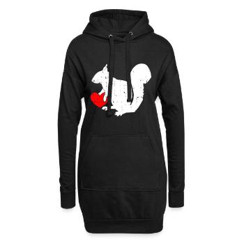 Eichhörnchenherz Valentinstag Süße V-Day Love Boys - Hoodie-Kleid - Schwarz - Vorne