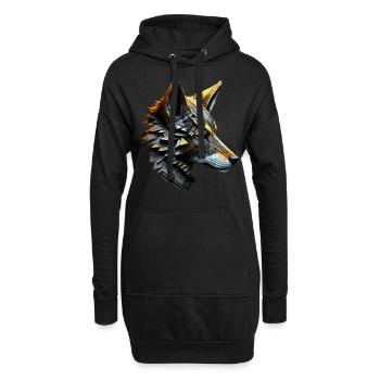 Fuchs Tierliebhaber Tierisch Tier Geschenkidee - Hoodie-Kleid - Schwarz - Vorne
