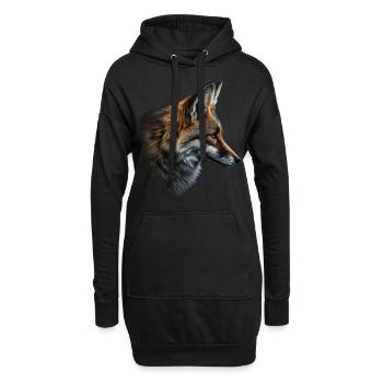 Fuchs Geschenk Sohn Tier Wildtier Tiermotiv Motiv - Hoodie-Kleid - Schwarz - Vorne
