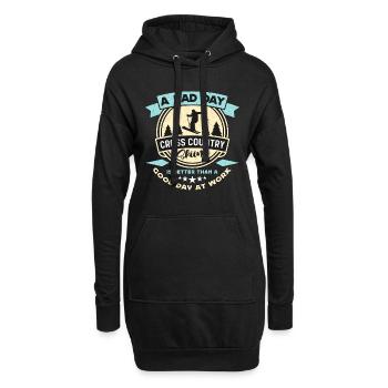 Ski de fond Une mauvaise journée Skieur de fond - Sweat-shirt à capuche long Femme - noir - Devant