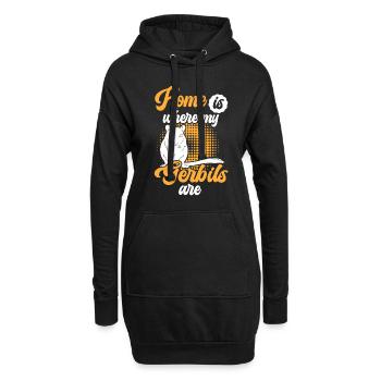 Gerbille est ma maison Gerbille rongeur - Sweat-shirt à capuche long Femme - noir - Devant