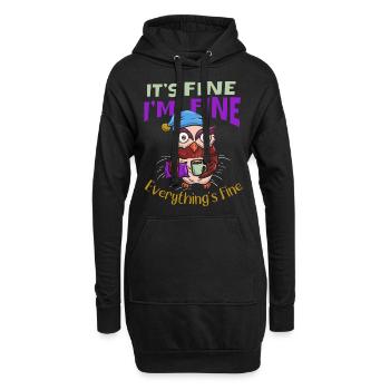 bon, tout va bien, tout est - Sweat-shirt à capuche long Femme - noir - Devant