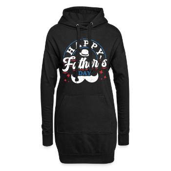 Alles Gute Zum Vatertag Schnurrbart-dekor Stolzer - Hoodie-Kleid - Schwarz - Vorne
