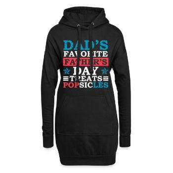 Papas Lieblings-vatertag Leckereien Eis Vatertag - Hoodie-Kleid - Schwarz - Vorne